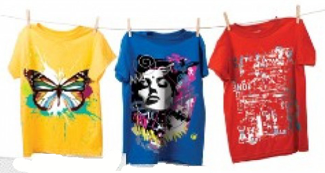 Bedruckte TShirts an der Leine