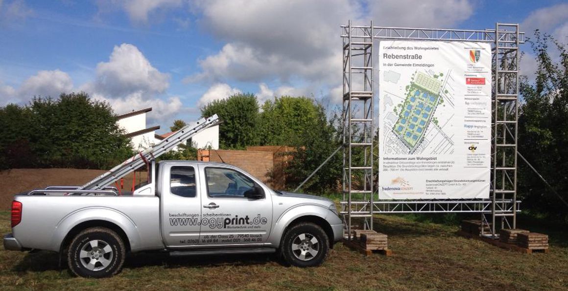 Druck und Monatge inklusive Untergestell